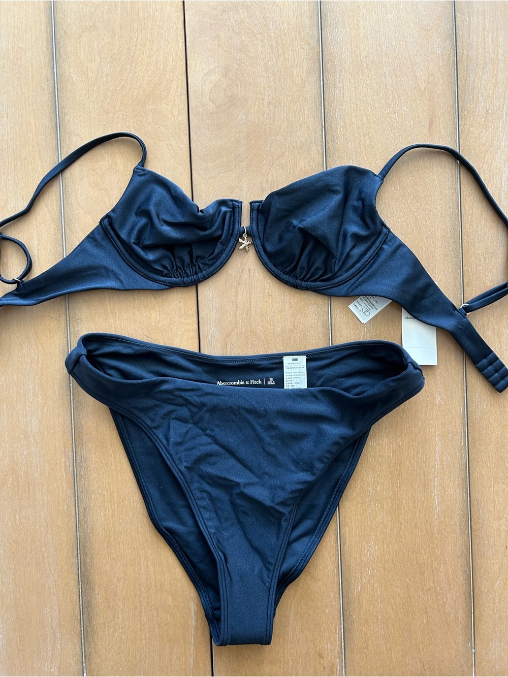 Abercrombie & Fitch Navy Molded Underwire Bikini Set